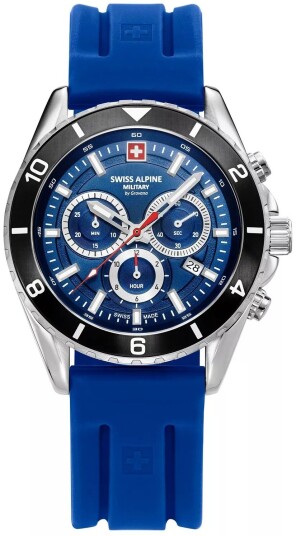 Swiss Alpine Military Herreklokke 7034.9836 Sierra Blå/Gummi Ø43 mm