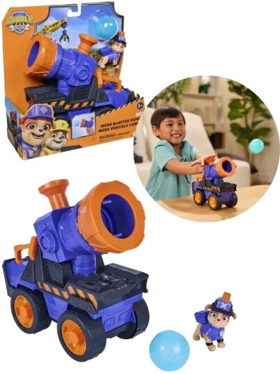 Paw Patrol Rubble & Crew Mix Mega Blaster Kjøretøy Med Figur