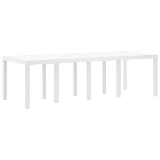 Hagebord Hvit 250x100x73 cm Poly Rattan