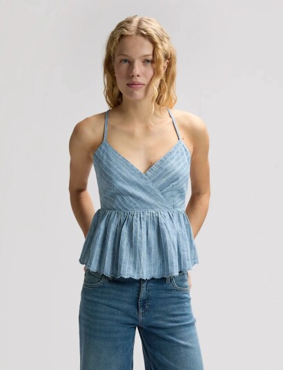 Lee Jeans Peplum Cami   Blue   XS x 00