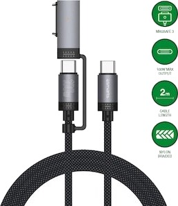 4smarts MagSafe 3 Adapter og USB-C kabel 2m (sort) 4smarts MagSafe 3 Adapter og USB-C kabel 2m (sort)