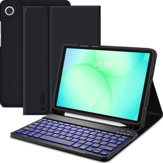 Tech-Protect Samsung Galaxy Tab A9/A11 SmartCase Pen Bluetooth-tastaturveske Svart