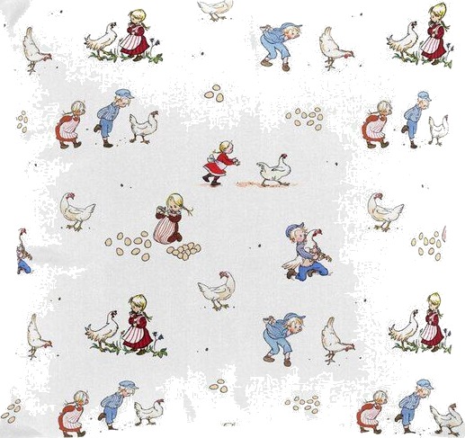 Arvidssons Textil Emil & Ida i hönsgården putetrekk 32x40 cm offwhite