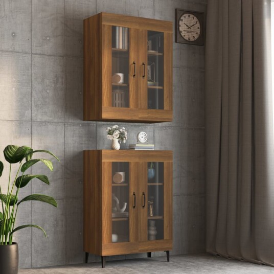 vidaXL Hengende veggskap brun eik 69,5x34x90 cm vidaXL Hengende veggskap brun eik 69,5x34x90 cm