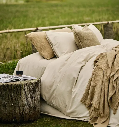 Gustav Ovland Marabel sengesett 140x220/50x70 Beige / Vass