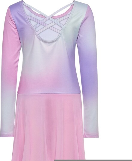 Hummel Junior Gradient Skirty Gymsuit Long Sleeve Rosa 122