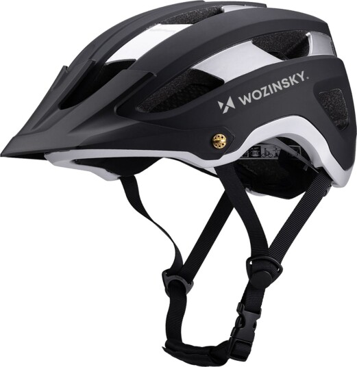 Wozinsky MTB Sykkelhjelm med Avtakbar Skjerm - Str. L, 57-62 cm - Svart/S??lv Wozinsky MTB Sykkelhjelm med Avtakbar Skjerm - Str. L, 57-62 cm - Svart/S??lv