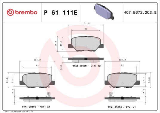 Bremseklosser BREMBO P 61 111E Bremseklosser BREMBO P 61 111E