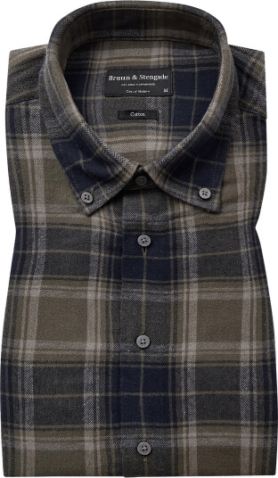 Bruun & Stengade Bs Bolkiah Casual Modern Fit Shirt   Green   L