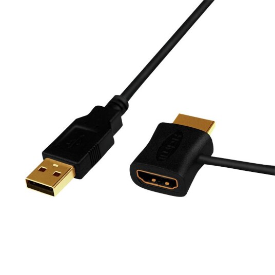 LogiLink HDMI Strom-Einspeisedapter 0,5 m, USB, schwarz