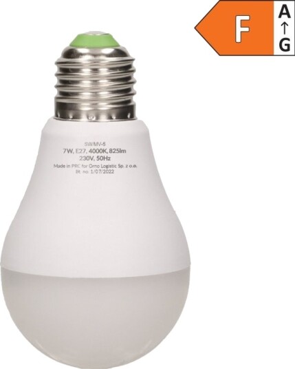 Orno Thar Led New 7W A60 Pære Med Mikrobølges Bevegelsessensor 600 Lm 4000K E27 Orno Thar Led New 7W A60 Pære Med Mikrobølges Bevegelsessensor 600 Lm 4000K E27