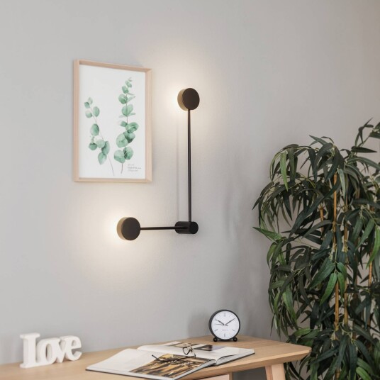 Euluna Vegglampe Orbit II 20/40, svart, 2 lyskilder