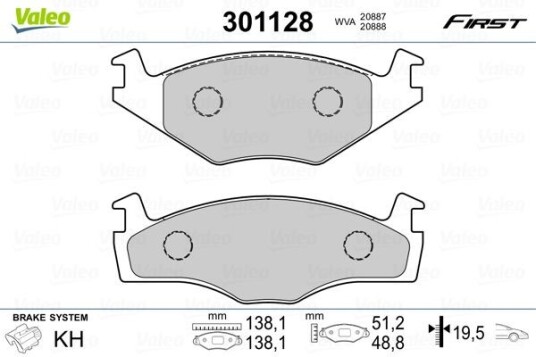 Bremseklosser VALEO 301128