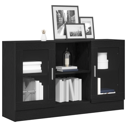 Serviesskap Svart 120 x 30.5 x 70 cm Konstruert tre
