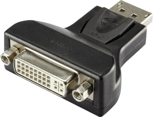 Rengforce Displayport / Dvi-Adapter [1X Displayport-Plugg 1X Dvi-Bøsning 24+5] Svart