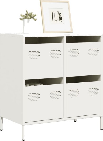 Skjenk hvit 68x39x73,5 cm kaldvalset stål 8721102930188