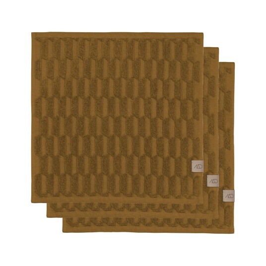 Mette Ditmer Geo handkle 30 x 30 cm 3-pakning Curry