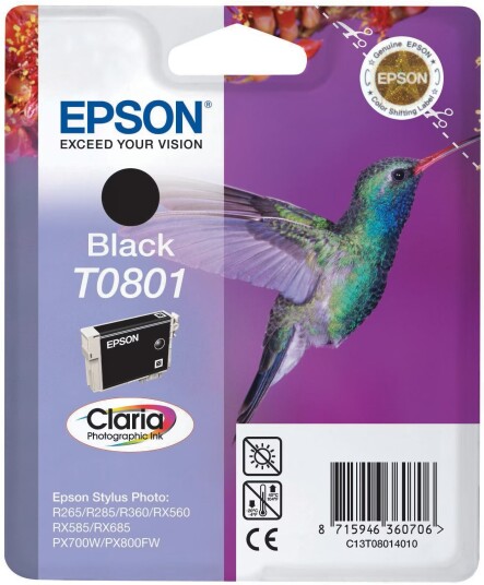 Epson blekkpatron Claria T0801 Sort Epson blekkpatron Claria T0801 Sort