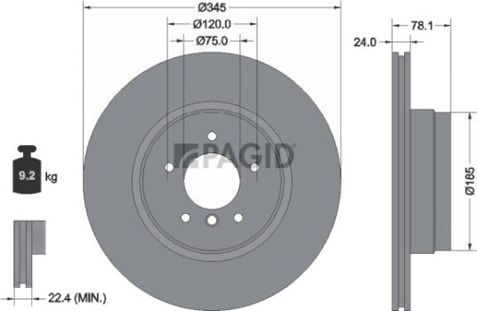 PAGID 54612NHC Bremseskive