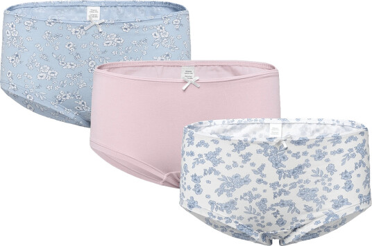 Lindex Brief Hipster 3P Fleur Bleue Blue 128