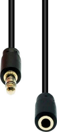 ProXtend Mini-Jack 4-Pin Slim Extension Cable Black 0.5M