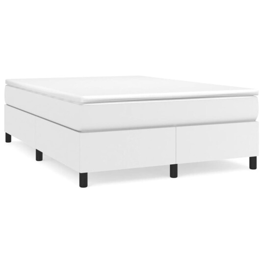  Boxspring sengeramme hvit 135x190 cm Double kunstskinn