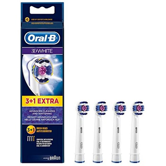 4 stk. Oral-B 3D White børstehoder - 3+1