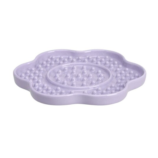 Little&Bigger Tasty Yummy Mat Slikkematte I Keramikk Lilla Blomst 18 cm