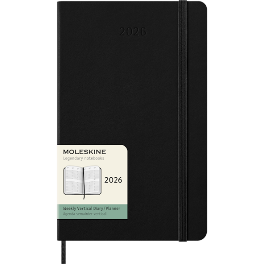 Kalender 2026 Classic Hard 12M Weekly Vertical Large Svart Moleskine