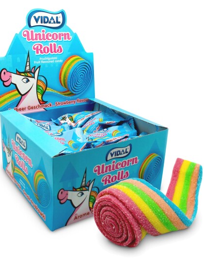24 stk Vidal Unicorn Rolls   456 gram Vingummi
