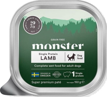 Monster Pet Food Hundepaté av Lam 150g - Våtfôr til Hunde Monster Pet Food Hundepaté av Lam 150g - Våtfôr til Hunde
