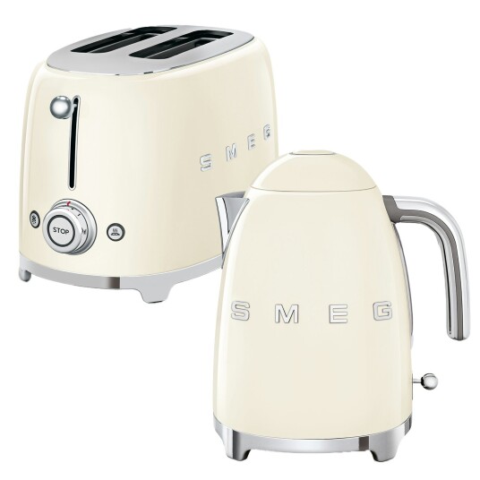 Smeg Frokostsett Brødrister + Vannkoker Creme Smeg Frokostsett Brødrister + Vannkoker Creme
