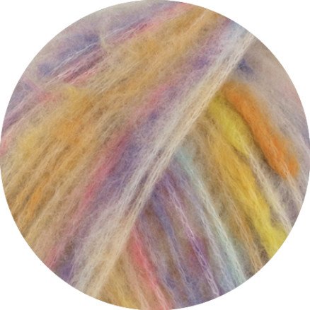 Lana Grossa Cassata Garn 8 Lysehvit/Orange/Violet/Lysblå/Gul Lana Grossa Cassata Garn 8 Lysehvit/Orange/Violet/Lysblå/Gul