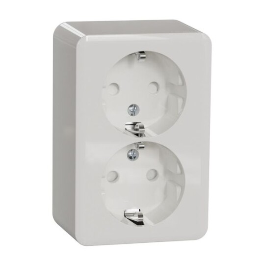 Schneider Electric Exxact Stikkontakt 2-veis, jordet, dybde: 42 mm Skruetilkobling Schneider Electric Exxact Stikkontakt 2-veis, jordet, dybde: 42 mm Skruetilkobling