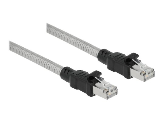 Delock Koblingskabel Rj-45 Hann Til Rj-45 Hann 5 M 7.8 Mm U/Ftp Cat 6A Halogenfri Formstøpt Uten Hindringer Sølv