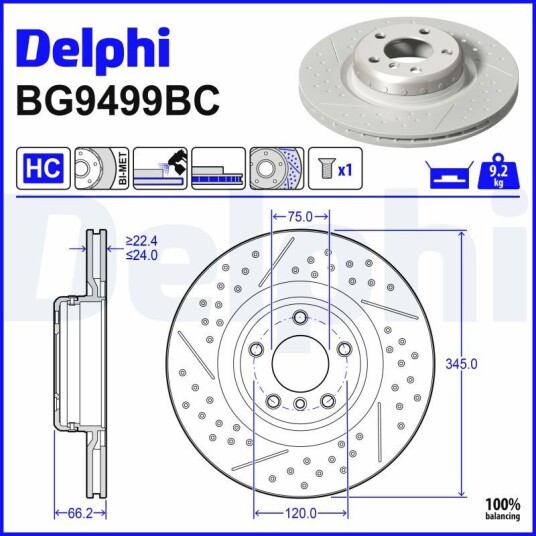 Bremseskive DELPHI BG9499BC