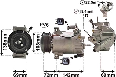 AC-kompressor VAN WEZEL 1800K603
