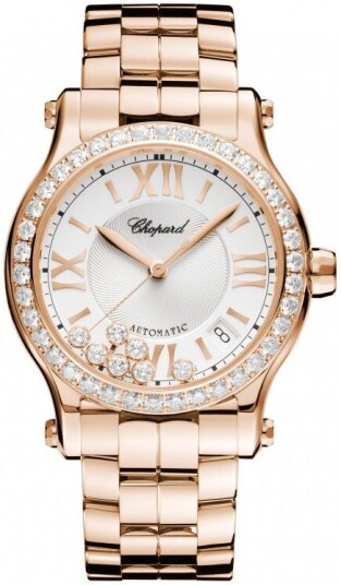 Chopard Dameklokke 274808 5004 Happy Sport Sølvfarget/18 karat rosé