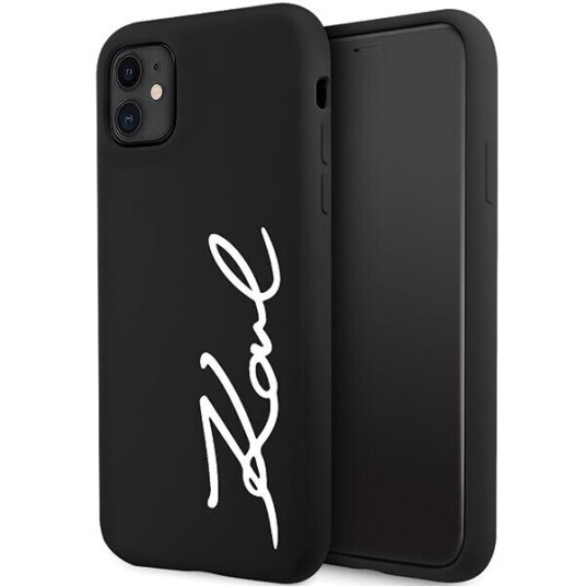 Karl Lagerfeld Hardcase Silikon Deksel for iPhone 11/XR 6,1" Svart med Signatur