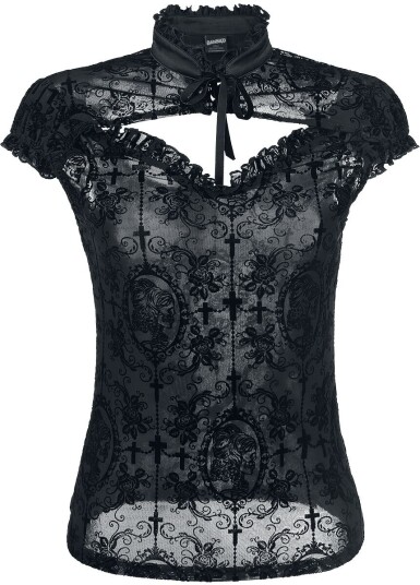 Banned Alternative Goth T-skjorte Dark Lady XS til XL Damer svart Banned Alternative Goth T-skjorte Dark Lady XS til XL Damer svart