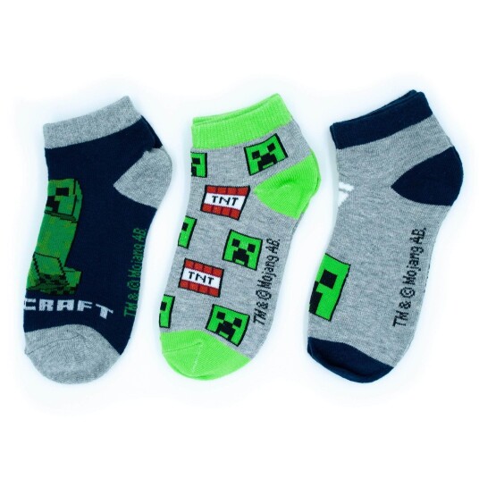 Minecraft Sokker 3-pk - 23/26 - Barn - Gutt/Jente - 70% bomull/27% polyester/3% elastan Minecraft Sokker 3-pk - 23/26 - Barn - Gutt/Jente - 70% bomull/27% polyester/3% elastan