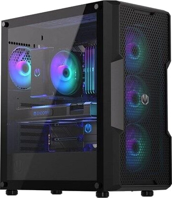 Endorfy Regnum 400 ARGB Midi Tower PC-kabinett med Herdet Glass - Svart