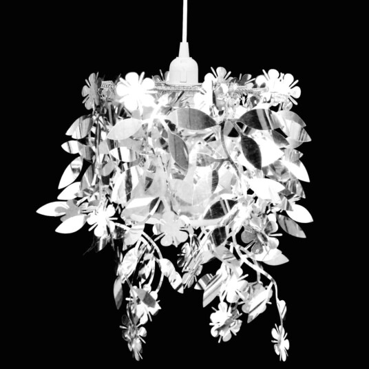 vidaXL Taklampe/lysekrone l?vpaletter 21,5 x 30 cm s?lv