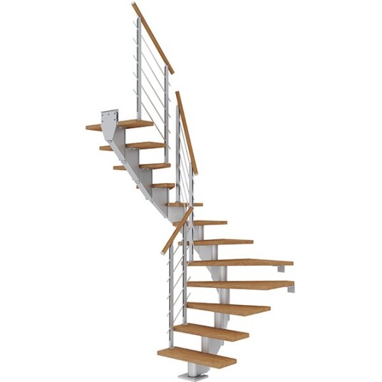 Dolle Hamburg U-trapp Pearl Grey-design-oljeret Eik-85-12 - Loddret Høyde 240 279 Cm Dolle Hamburg U-trapp Pearl Grey-design-oljeret Eik-85-12 - Loddret Høyde 240 279 Cm