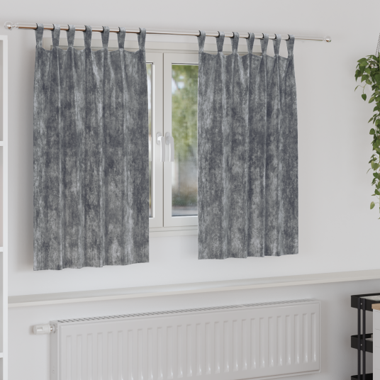 Gardin med gardiner 2 pcs Grå 140 x 140 cm Fløyel