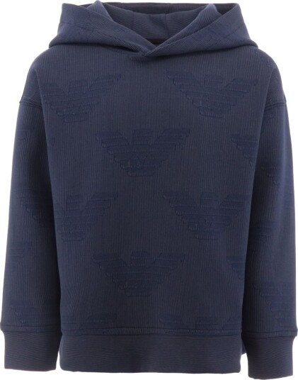 Emporio Armani Hettegenser   Marine Stripet m. Logoer   Emporio Armani   12 år 152   Hettegenser   Blå