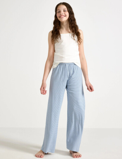 Lindex Trousers Pyjama Wide Blue 170