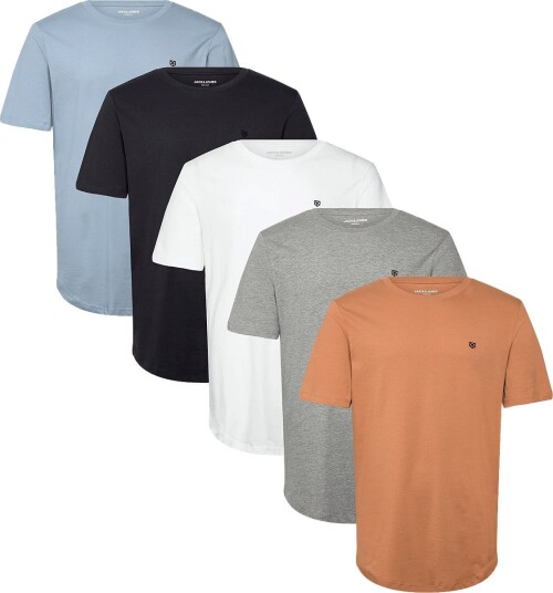 Jack & Jones Jprblabrody Tee Ss Crew Neck 5Pk Mp Noos TOBACCO BROWN L