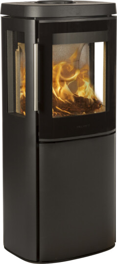Hwam 4530m svart vedovn med sideglass og glassdør Hwam 4530m svart vedovn med sideglass og glassdør