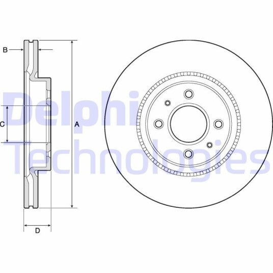 Bremseskive DELPHI BG4743C Bremseskive DELPHI BG4743C